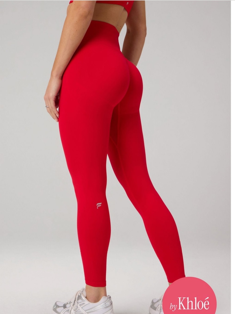 FABLETICS- Khloe Kardashian Seamless Scrunch High-Waisted Legging BNWT Red Sm
